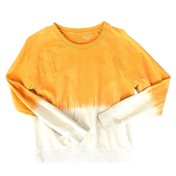 Athleta Orange Tie Dye Ombré Pullover Crewneck Sweatshirt Size Extra Small - Picture 16 of 16